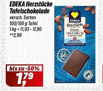 EDEKA Herzstücke Tafelschokolade versch. Sorten