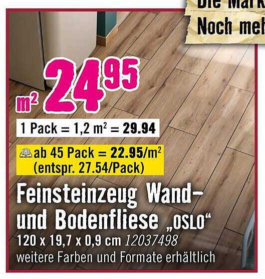 Feinsteinzeug Wand- und Bodenfliese „OSLO“