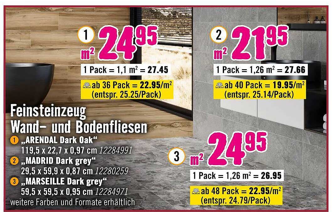 Feinsteinzeug Wand- und Bodenfliesen