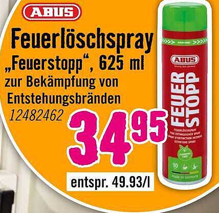 Feuerlöschspray „Feuerstopp“, 625 ml zur Bekämpfung von Entstehungsbränden