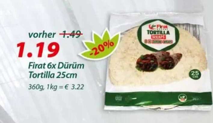 Fırat 6x Dürüm Tortilla 25cm