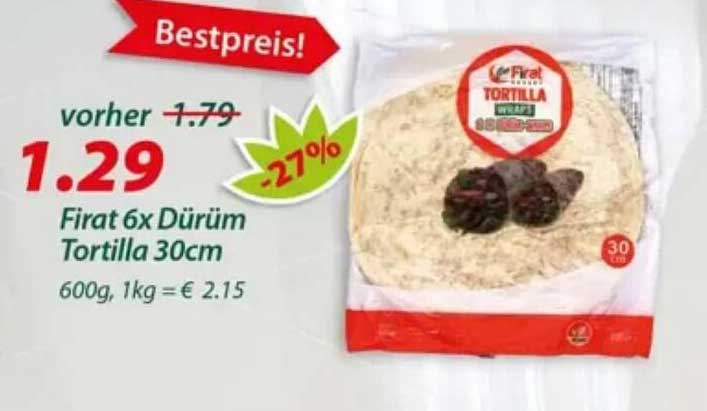 Firat 6x Dürüm Tortilla 30cm