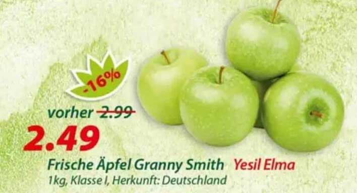 Frische Äpfel Granny Smith Yesil Elma
