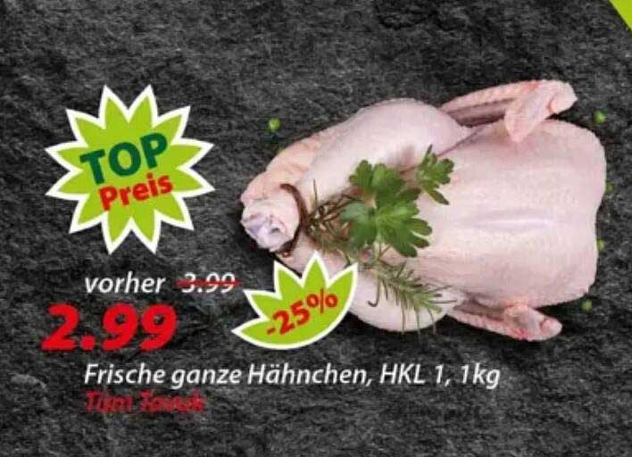 Frische ganze Hähnchen, HKL 1,1kg