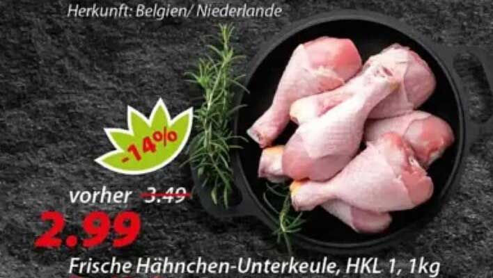 Frische Hähnchen-Unterkeule, HKL 1, 1kg