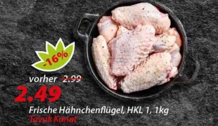 Frische Hähnchenflügel, HKL 1, 1kg
