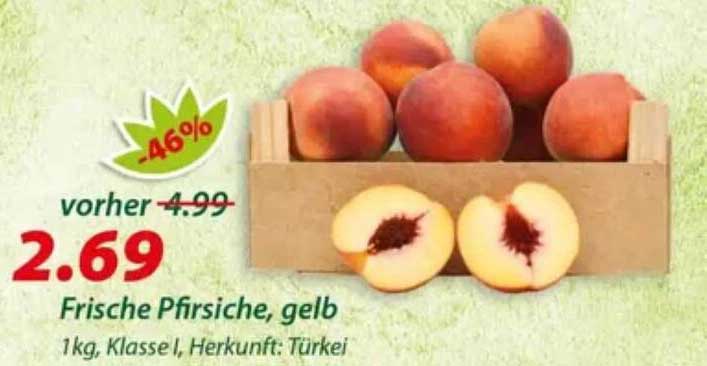 Frische Pfirsiche, gelb