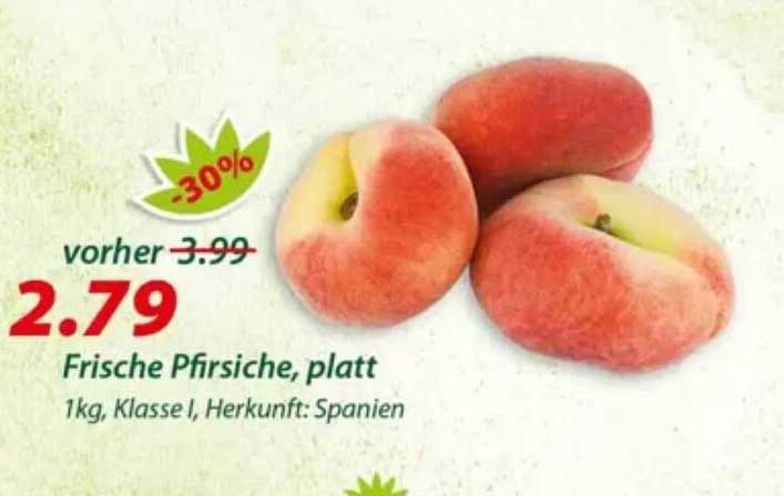 Frische Pfirsiche, platt