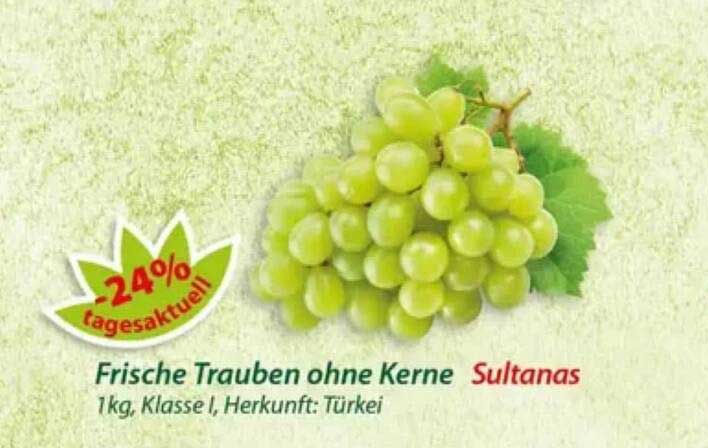 Frische Trauben ohne Kerne Sultanas