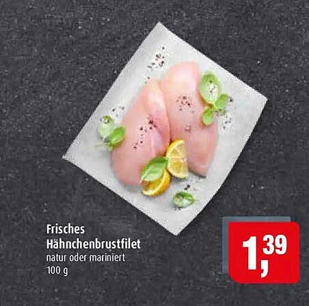 Frisches Hähnchenbrustfilet natur oder mariniert 100 g