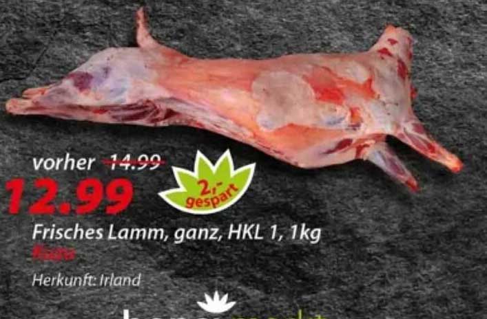 Frisches Lamm, ganz, HKL 1, 1kg
