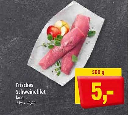 Frisches Schweinefilet lang