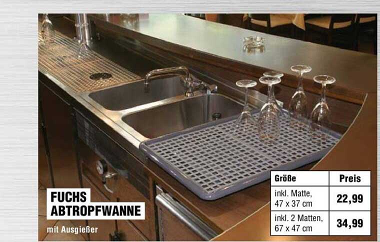 FUCHS ABTROPFWANNE mit Ausgießer