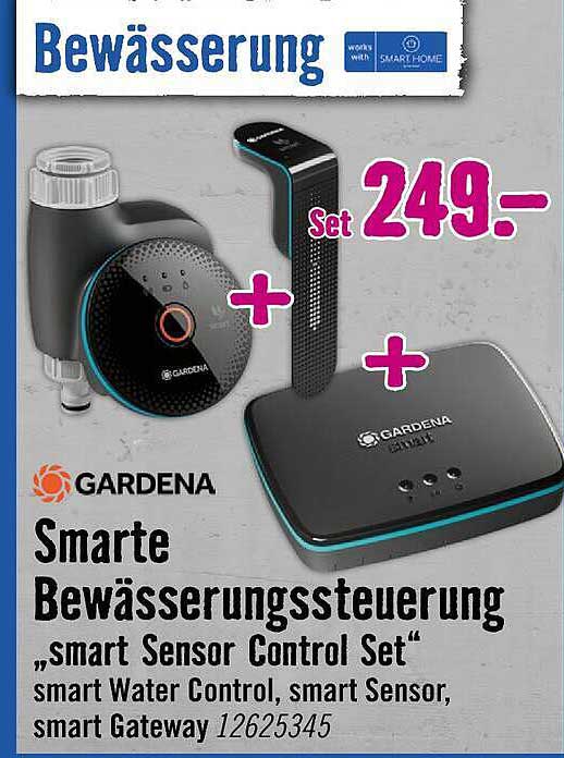 GARDENA Smarte Bewässerungssteuerung „smart Sensor Control Set“ smart Water Control, smart Sensor, smart Gateway 12625345