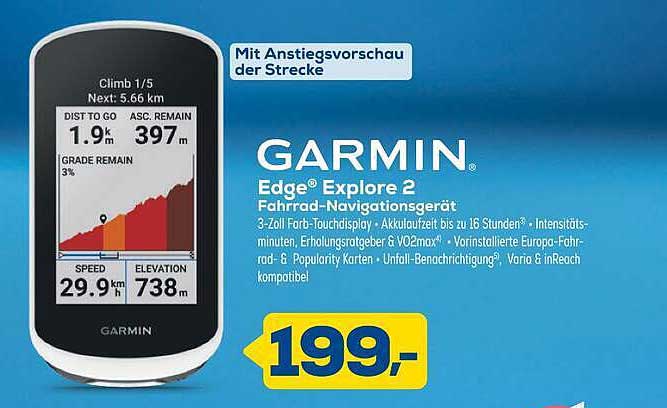GARMIN Edge® Explore 2 Fahrrad-Navigationsgerät