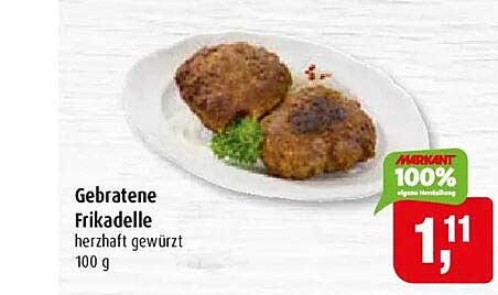 Gebratene Frikadelle herzhaft gewürzt 100 g