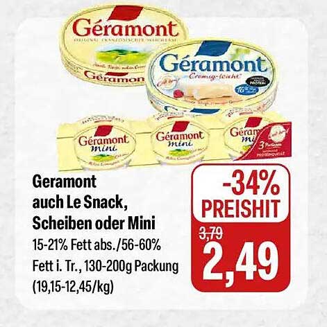 Geramont auch Le Snack, Scheiben oder Mini