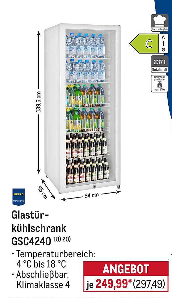Glastür-kühlschrank GSC4240