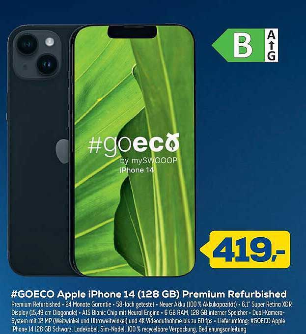 #GOECO Apple iPhone 14 (128 GB) Premium Refurbished