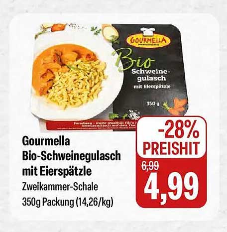 Gourmella Bio-Schweinegulasch mit Eierspätzle