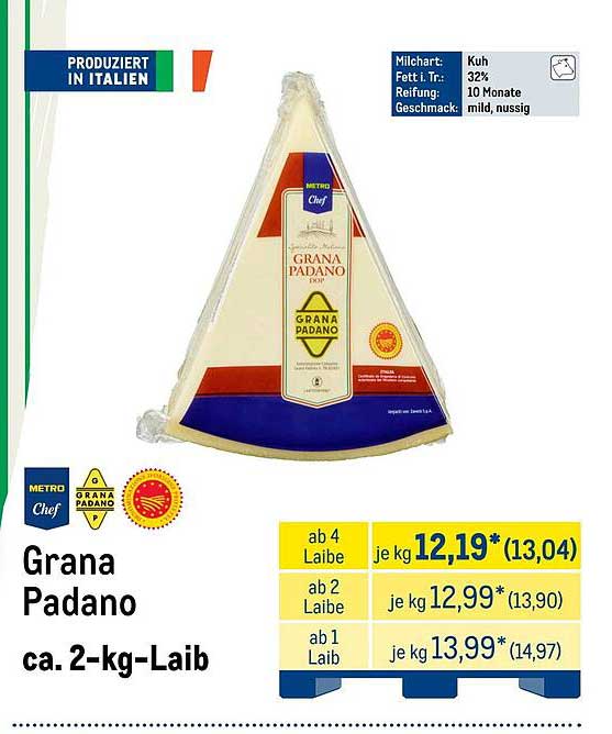 Grana Padano ca. 2-kg-Laib