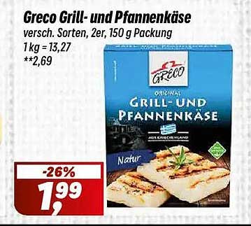 Greco Grill- und Pfannenkäse vers. Sorten, 2er, 150 g Packung