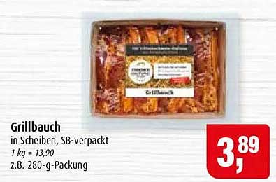 Grillbauch in Scheiben, SB-verpackt