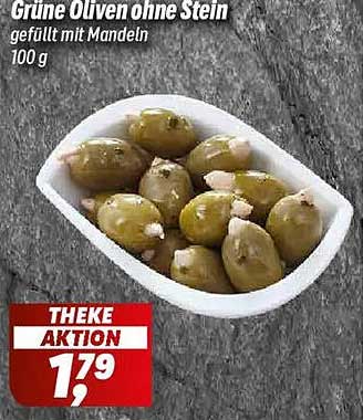 Grüne Oliven ohne Stein gefüllt mit Mandeln 100 g