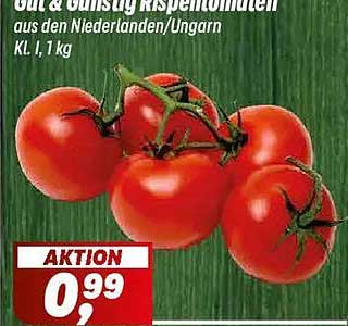 Gut & günstig Rispen-Tomaten aus den Niederlanden/Ungarn, Kl. I, 1 kg