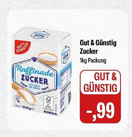 Gut & Günstig Zucker 1kg Packung