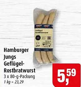 Hamburger Jungs Geflügel-Rostbratwurst 3 x 80-g-Packung