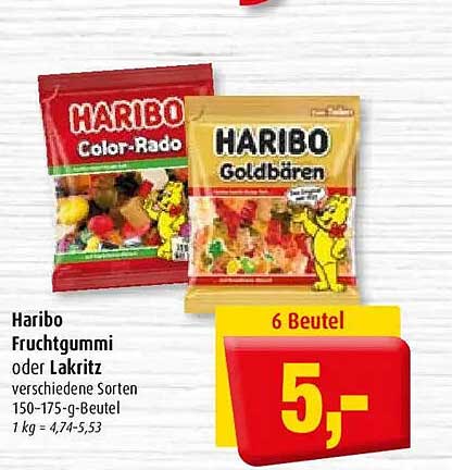 Haribo Fruchtgummi oder Lakritz