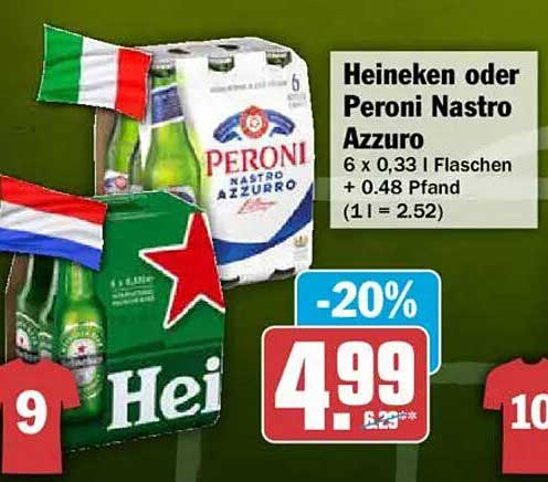Heineken oder Peroni Nastro Azzurro