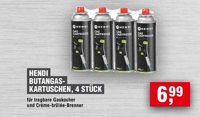 HENDI BUTANGAS-KARTUSCHEN, 4 STÜCK