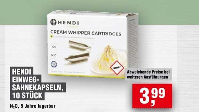 HENDI EINEWG-SAHNEKAPSELN, 10 STÜCK
