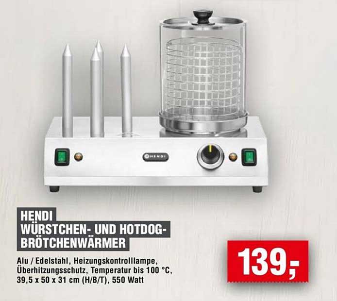 HENDI WURSTCHEN- UND HOTDOG-BRÖTCHENWÄRMER