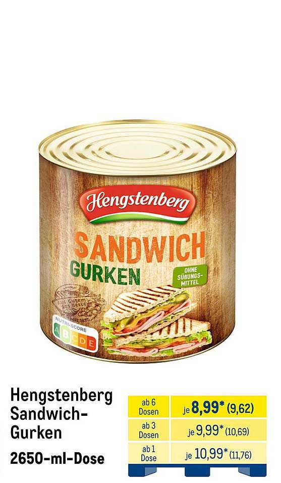 Hengstenberg Sandwich-Gurken 2650-ml-Dose