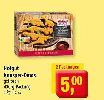 Hofgut Knusper-Dinos gefroren 400-g-Packung 1 kg = 6,25