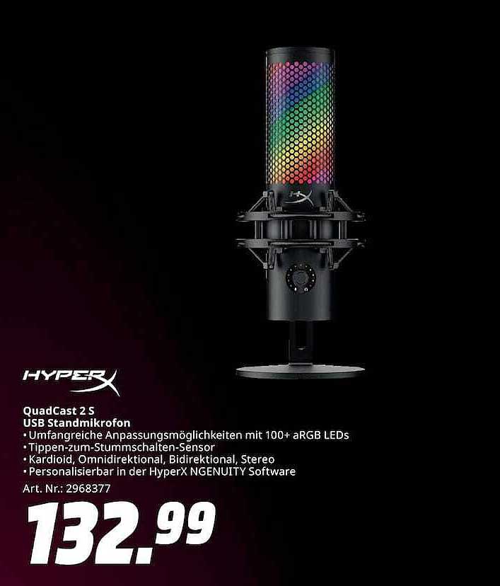 HyperX QuadCast 2 S USB Standmikrofon