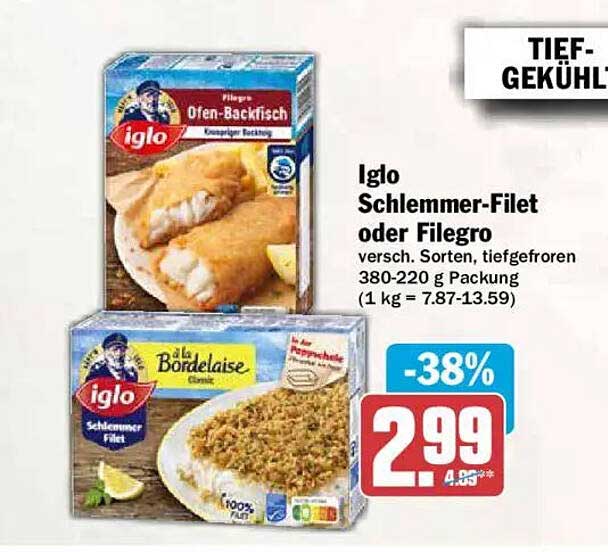 Iglo Schlemmer-Filet oder Filegro
