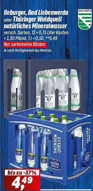 Ilseburger, Bad Liebenwerda oder Thüringer Waldquell natürliches Mineralwasser