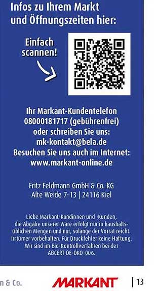 Infos zu Ihrem Markt und Öffnungszeiten hier: