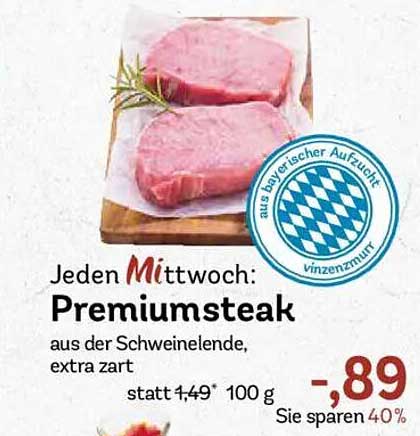 Jeden Mittwoch: Premiumsteak aus der Schweinelende, extra zart
