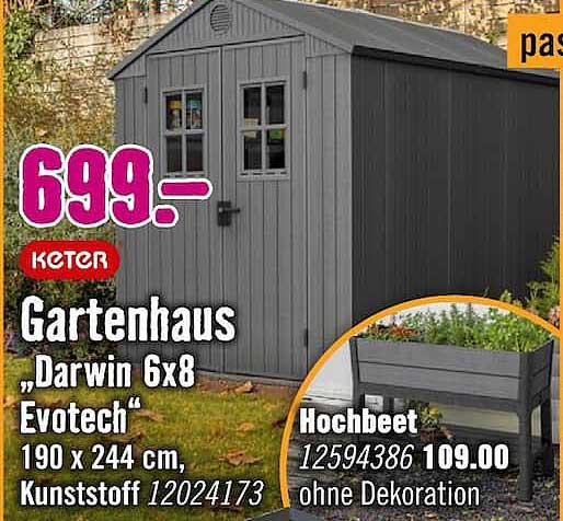 Keter Gartenhaus „Darwin 6x8 Evotech“ 190 x 244 cm, Kunststoff 12024173
