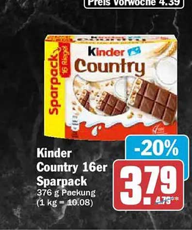 Kinder Country 16er Sparpack