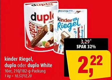 kinder Riegel, duplo oder duplo White