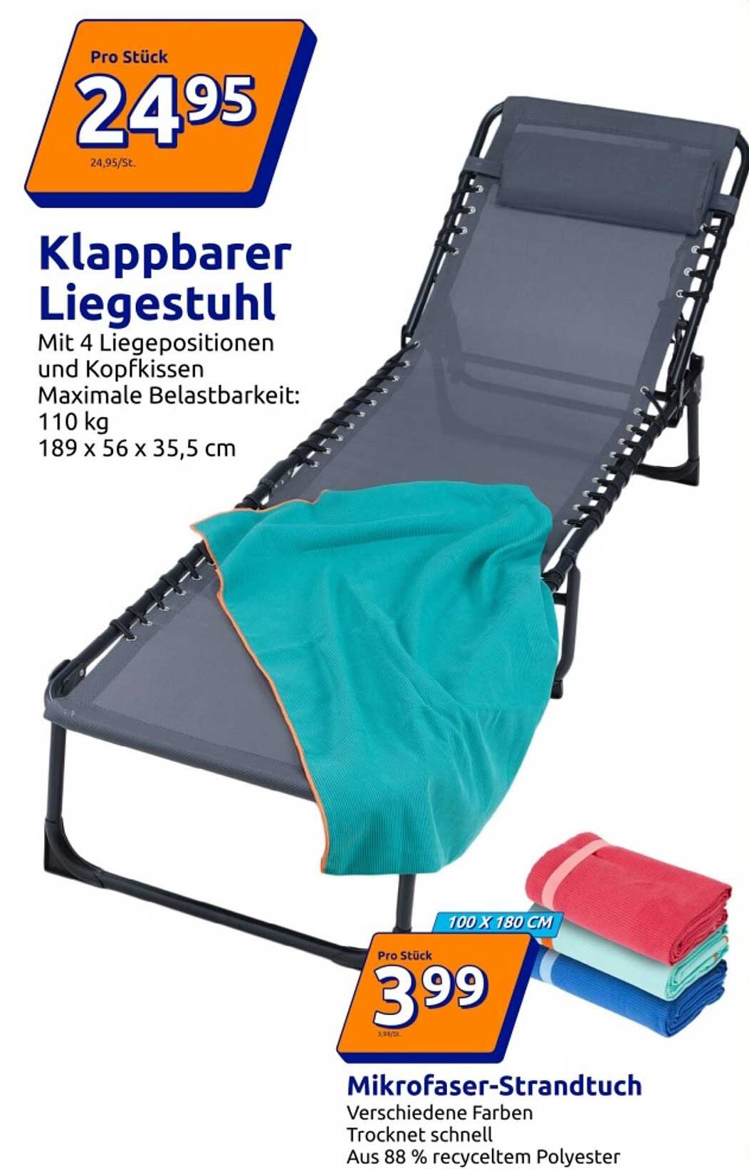Klappbarer Liegestuhl