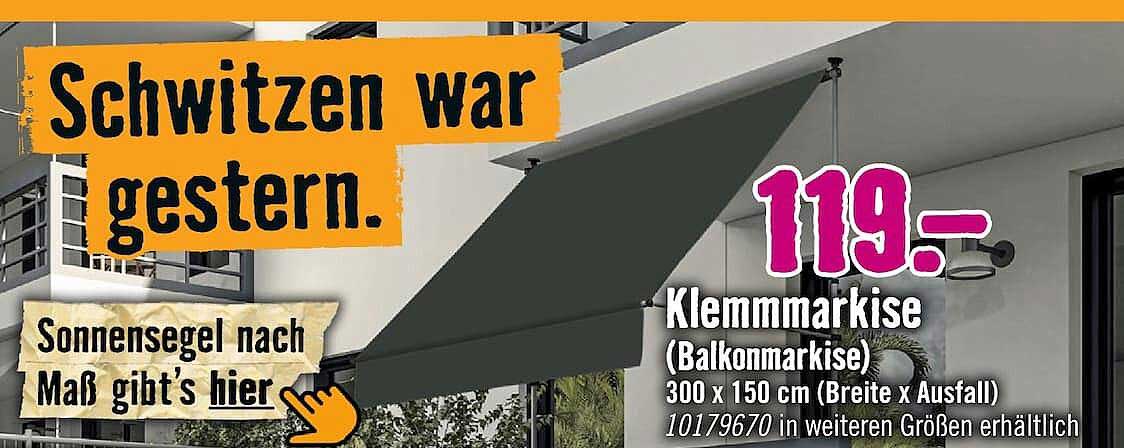 Klemmmarkise (Balkonmarkise)