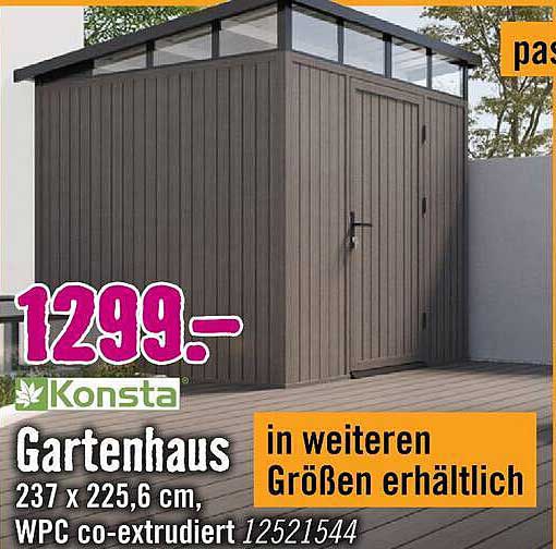 Konsa Gartenaus 237 x 225,6 cm, WPC co-extrudiert 12521544