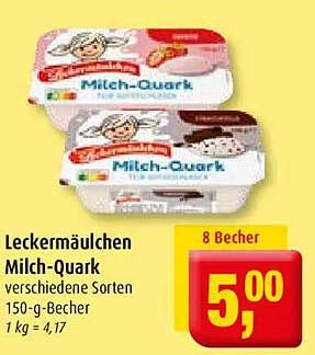 Leckermäulchen Milch-Quark verschiedene Sorten 150-g-Becher 1 kg = 4,17